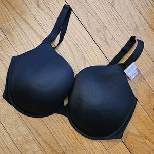 Cacique Deep Plunge Underwire Black Bra 48DD NWT